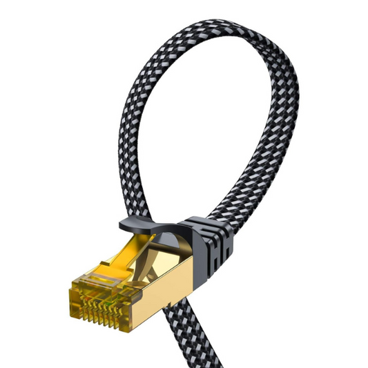 ARISKEEN Cat 8 Ethernet Cable 5M – 40Gbps, Flat Braided RJ45 LAN Cable, Black Mobile Arcade Ltd