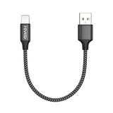 RAVIAD 30CM MFi iPhone Cable – Short Nylon Braided Lightning Charger, Black