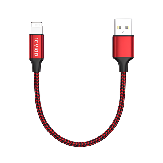 RAVIAD 30CM MFi iPhone Cable – Short Nylon Braided Lightning Charger, Black Mobile Arcade Ltd