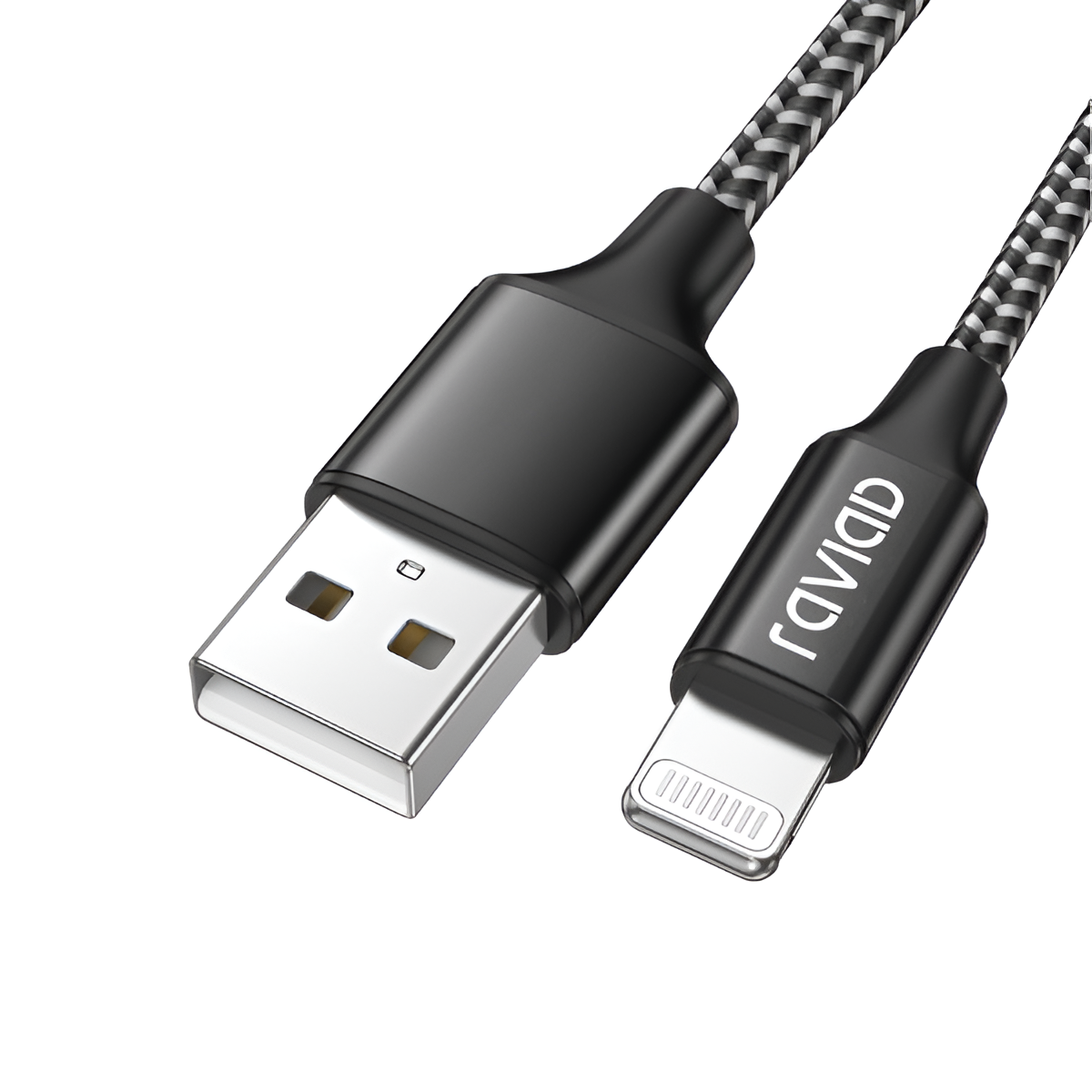 RAVIAD 30CM MFi iPhone Cable – Short Nylon Braided Lightning Charger, Black Mobile Arcade Ltd