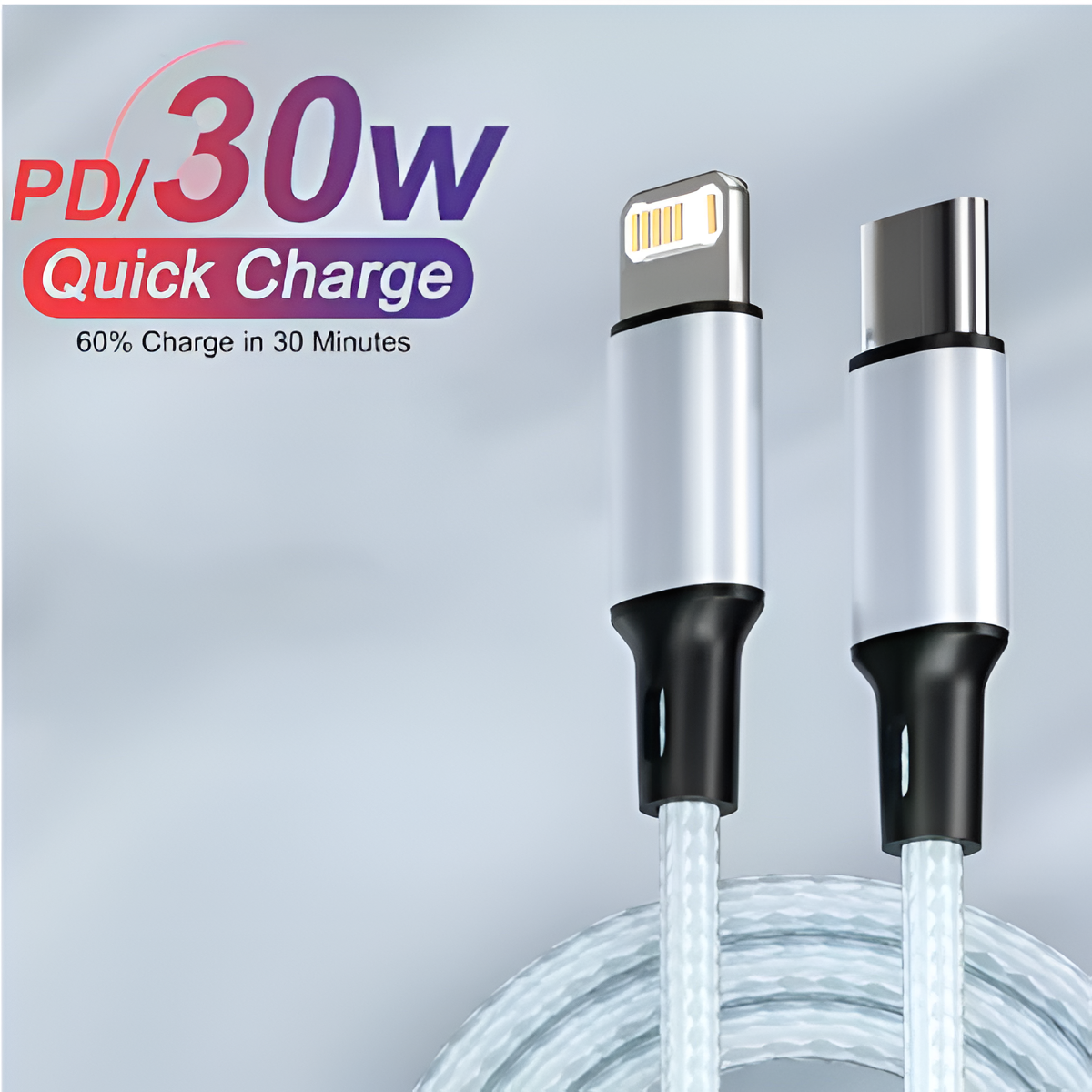 PD 30W USB-C to Lightning Cable for iPhone 14 13 12 11 Fast Charger Mobile Arcade Ltd
