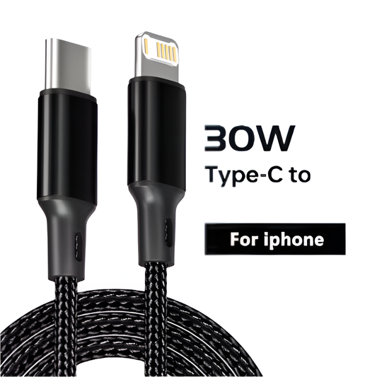 PD 30W USB-C to Lightning Cable for iPhone 14 13 12 11 Fast Charger Mobile Arcade Ltd