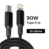 PD 30W USB-C to Lightning Cable for iPhone 14 13 12 11 Fast Charger Mobile Arcade Ltd
