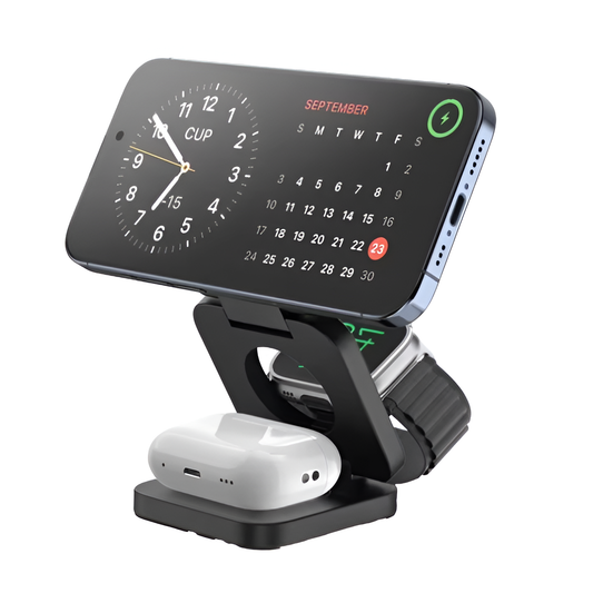 3-in-1 Magnetic Wireless Charger Foldable for iPhone, Watch & AirPods