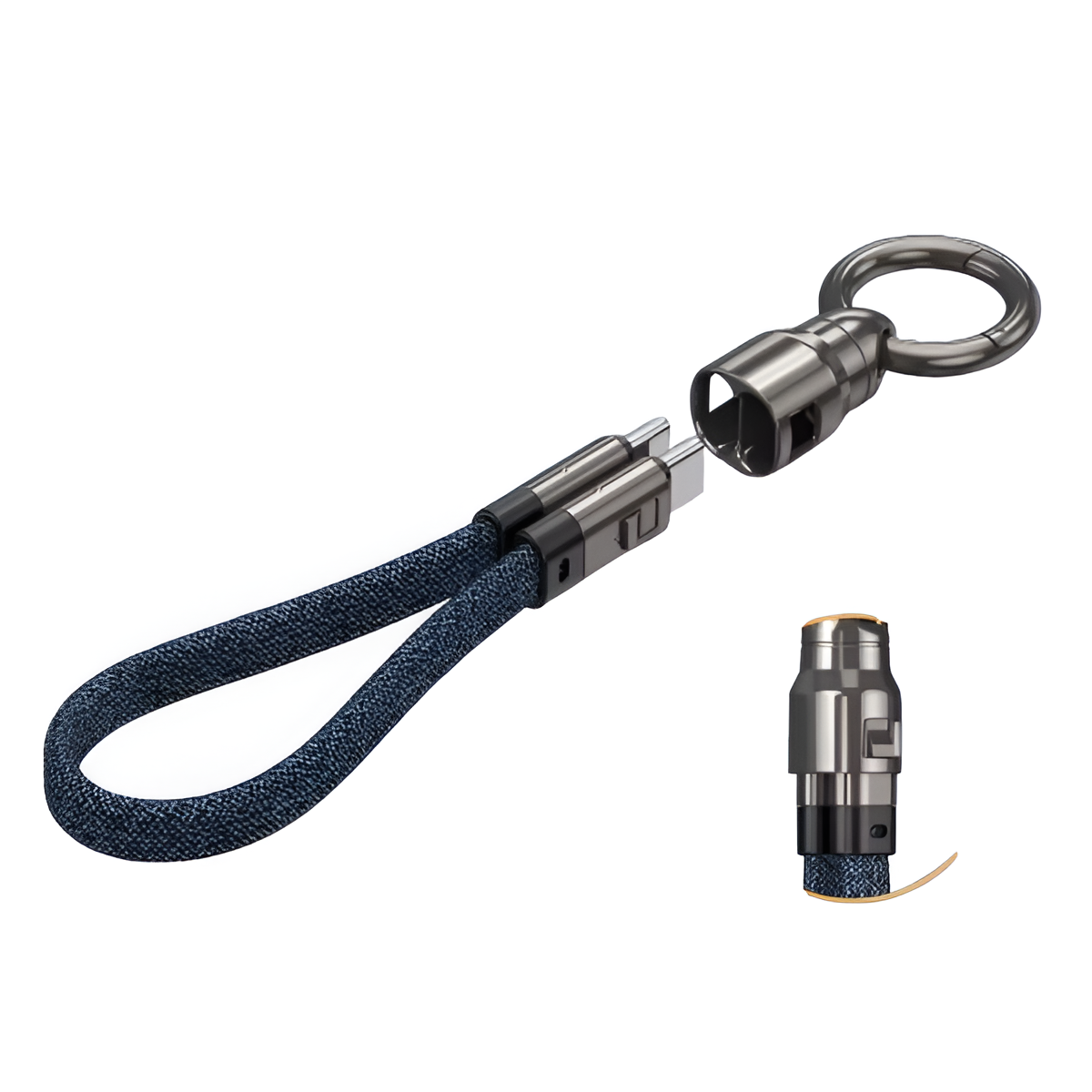 AUFU PD240W USB-C Fast Charging Cable with Zinc Alloy Head & Lanyard Mobile Arcade Ltd