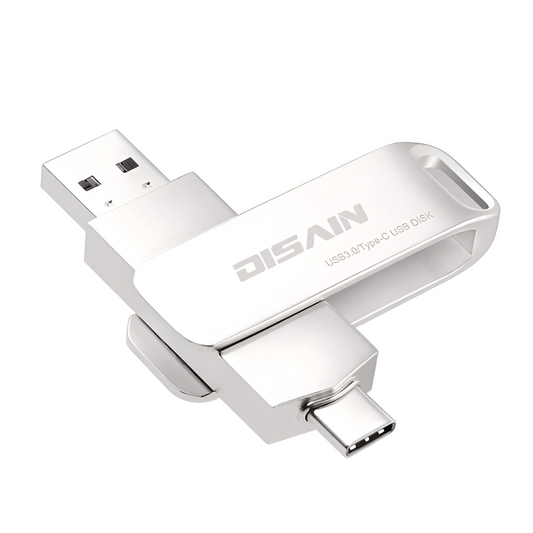 Type-C Metal Rotating USB Drive 16GB–256GB Mobile Phone U Disk USB 3.0