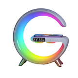 LED Smart G Lamp Bluetooth Speaker Wireless Charger RGB Alarm Clock Night Light