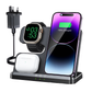 JARGOU 3-in-1 Wireless Charging Station for iPhone, Apple Watch & AirPods