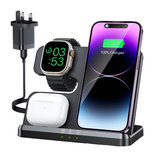 JARGOU 3-in-1 Wireless Charging Station for iPhone, Apple Watch & AirPods