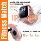 Fitness Watch for Women Ladies Smart Watch Tracker with Pink Color Band Bluetooth Calling IP68 Waterproof iPhone Mobile Arcade Ltd