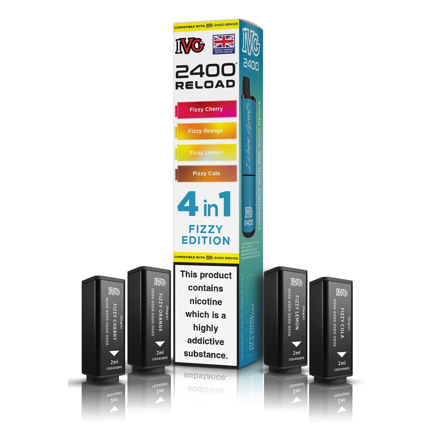 IVG 2400 4 In 1 Fizzy Edition Reload Pods – Sparkling Soda-Inspired Vapes Mobile Arcade Ltd