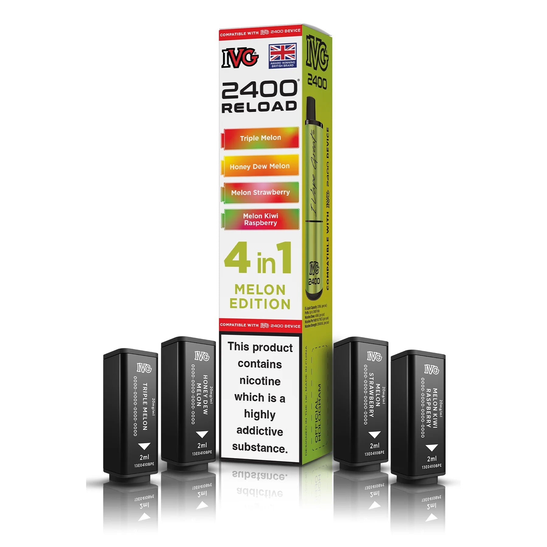 IVG 2400 4 In 1 Melon Edition Reload Pods – 4 Refreshing Melon Blends Mobile Arcade Ltd