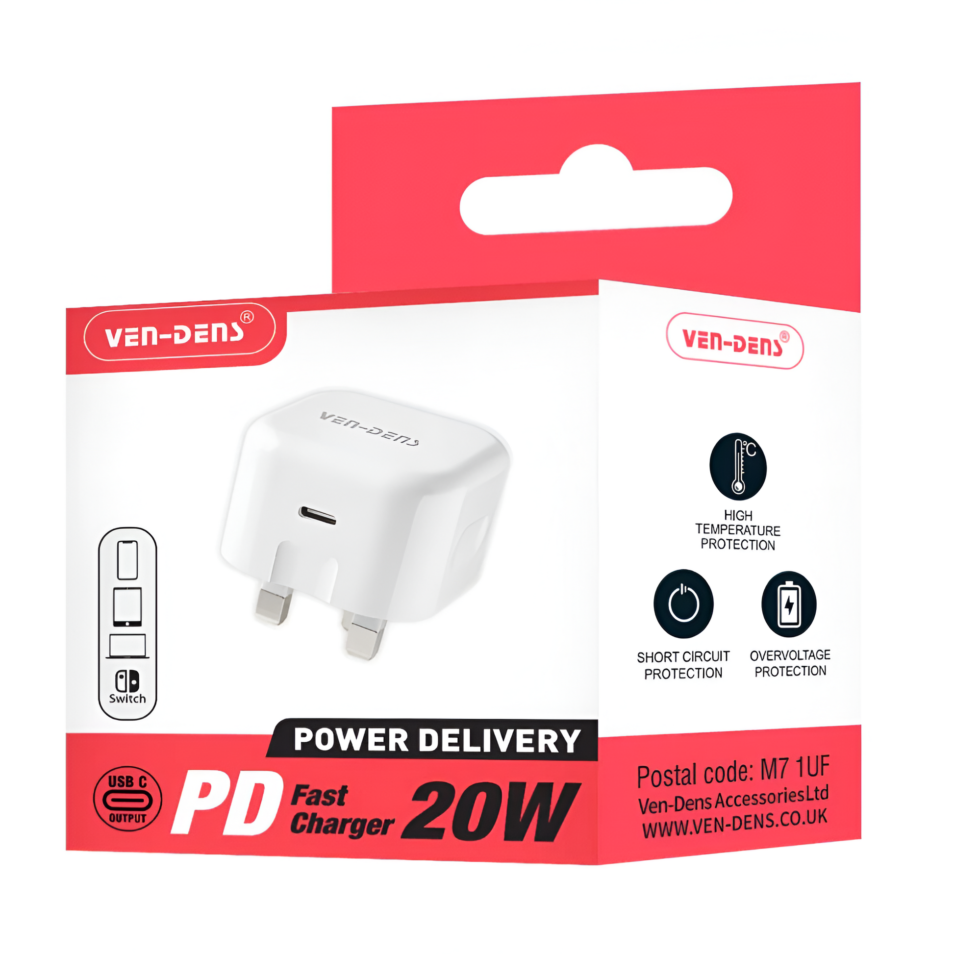 PD 20W Fast Charger Plug – White | Universal USB-C Wall Adapter UK Mobile Arcade Ltd