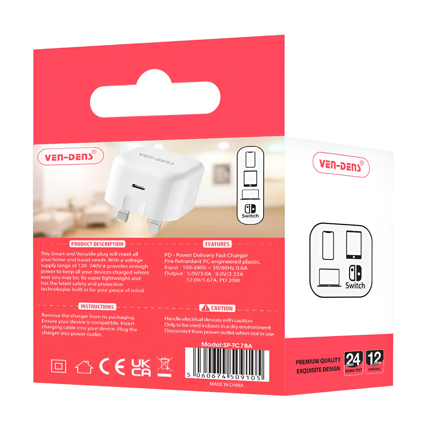 PD 20W Fast Charger Plug – White | Universal USB-C Wall Adapter UK Mobile Arcade Ltd