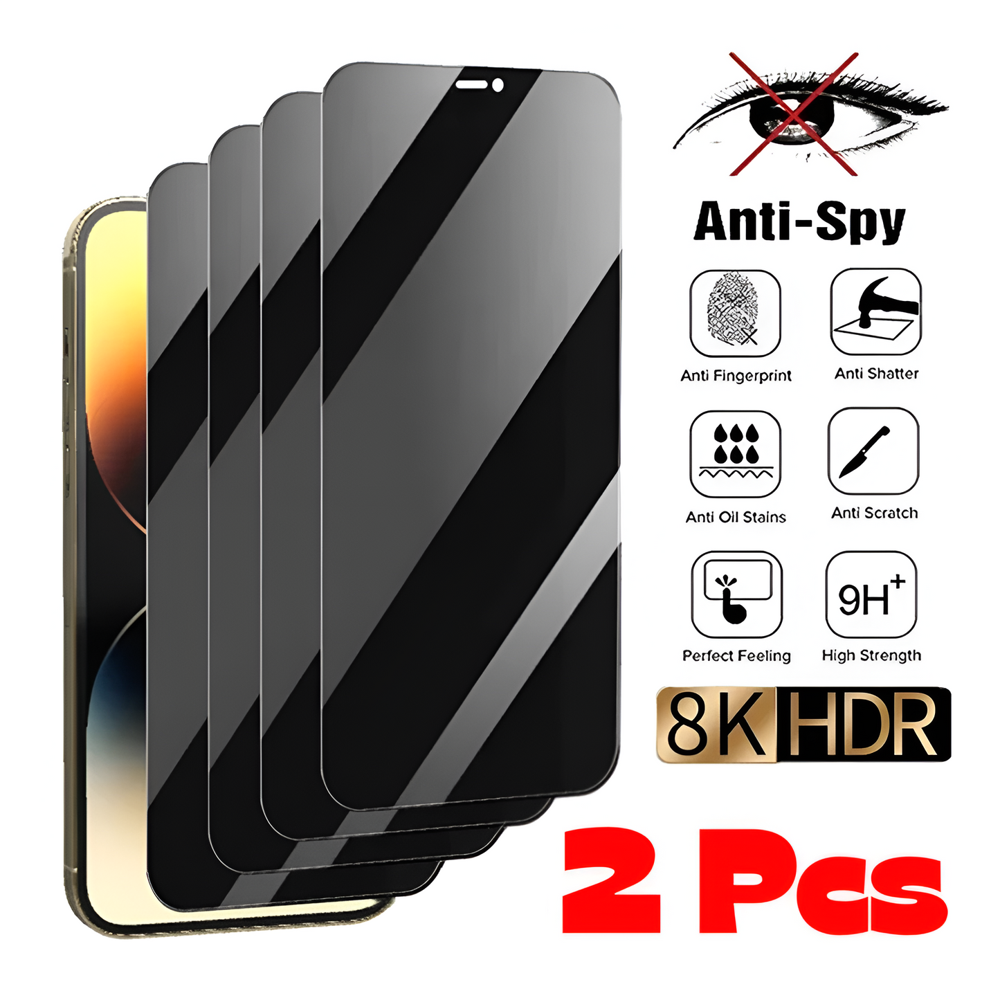 4PCS Privacy Screen Protector For iPhone 14/15/13/12/11 Pro Max & Mini Mobile Arcade Ltd