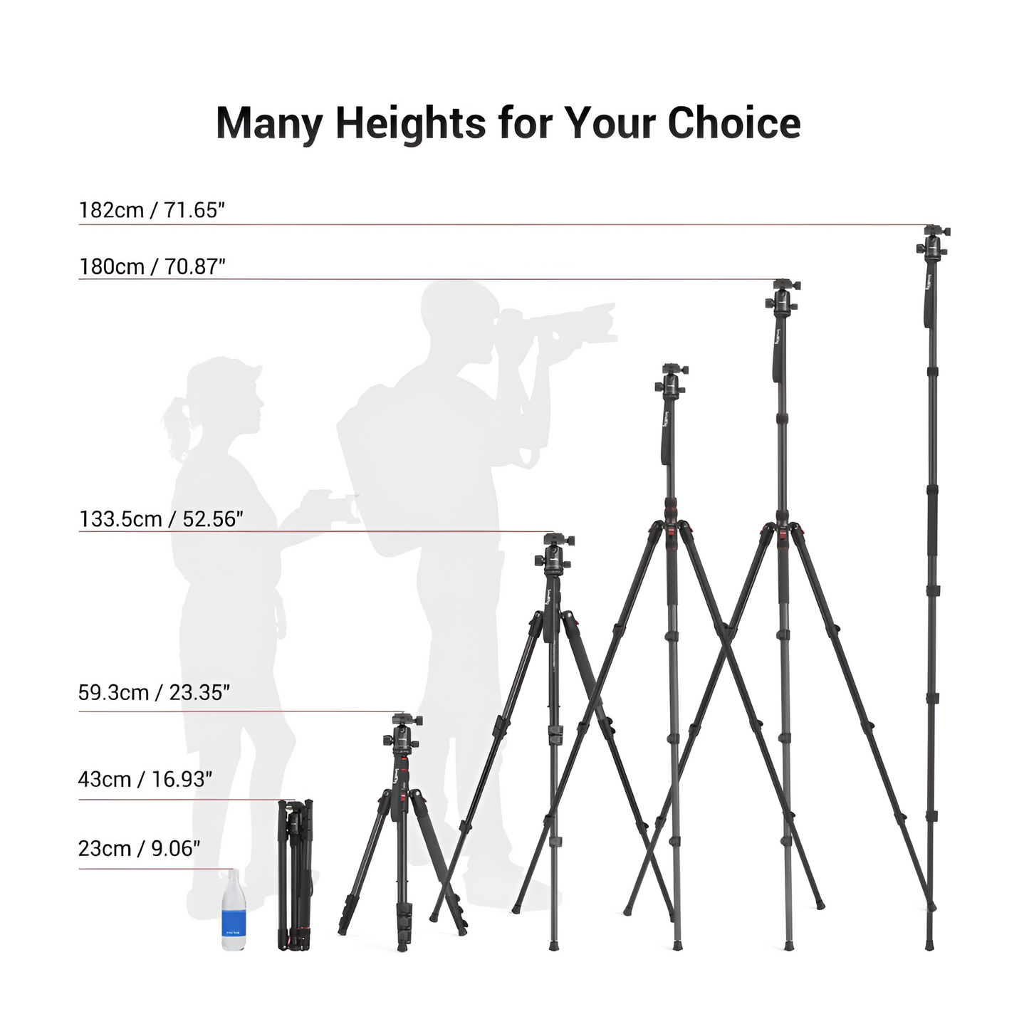SMALLRIG 72" Camera Tripod with Ball Head, 33lb Load, Monopod Option Mobile Arcade Ltd
