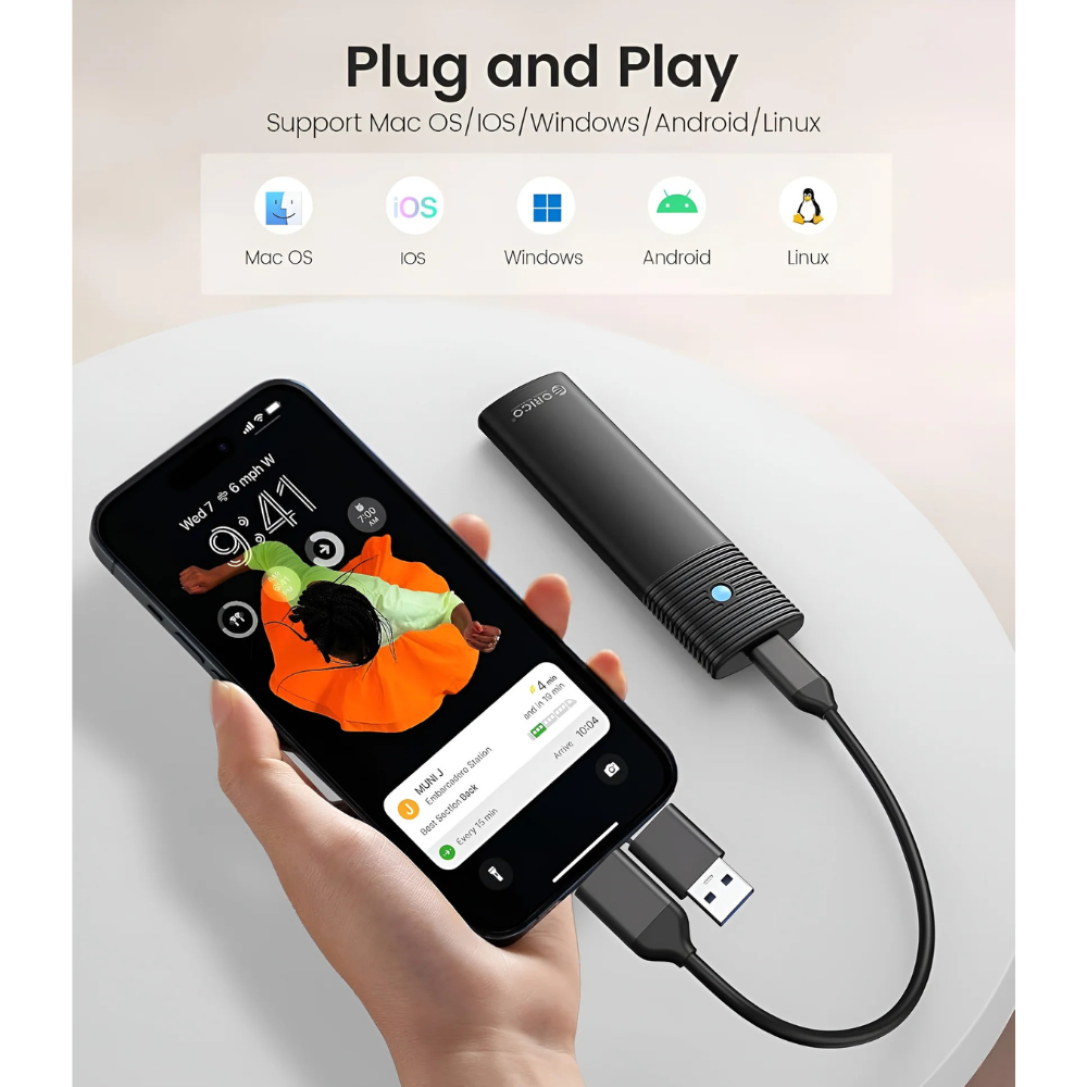 ORICO M.2 NVMe SSD Enclosure USB 3.2 10Gbps Tool-Free USB-C Adapter – 4TB Mobile Arcade Ltd
