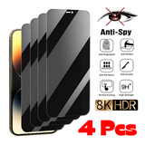 4PCS Privacy Screen Protector For iPhone 14/15/13/12/11 Pro Max & Mini