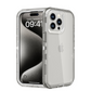 iPhone 15 Pro Case Crystal Gray Heavy Duty Shockproof Dual Layer Clear Cover