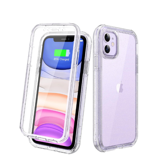 iPhone 11 Rugged Case Clear Full Body with Built-in Screen Protector TPU Cover