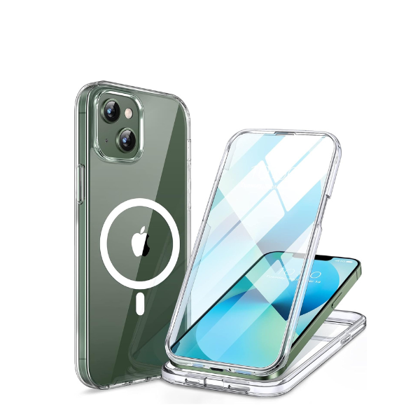Clear Magnetic iPhone 13 Case | Built-in Glass Protector & Rubber Bumper 6.1 In. Mobile Arcade Ltd