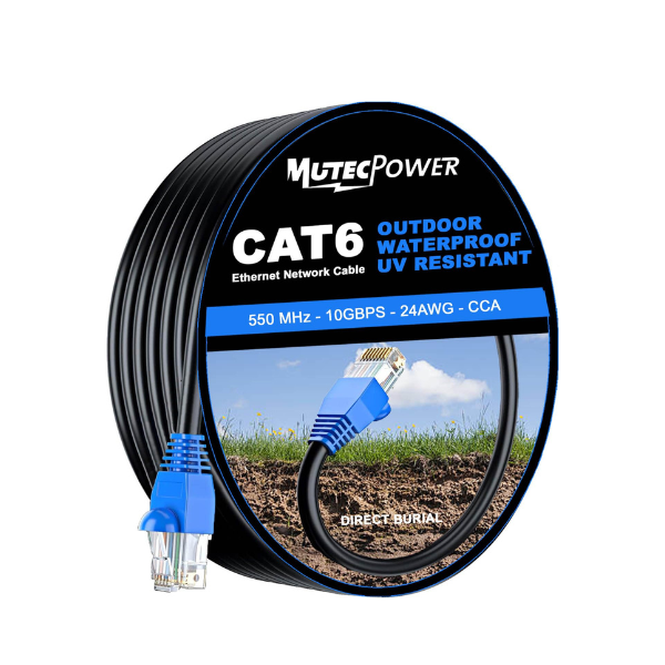20m Outdoor Waterproof CAT6 Ethernet Cable – CCA, RJ45, Direct Burial, 250MHz, High-Speed LAN Wire Mobile Arcade Ltd