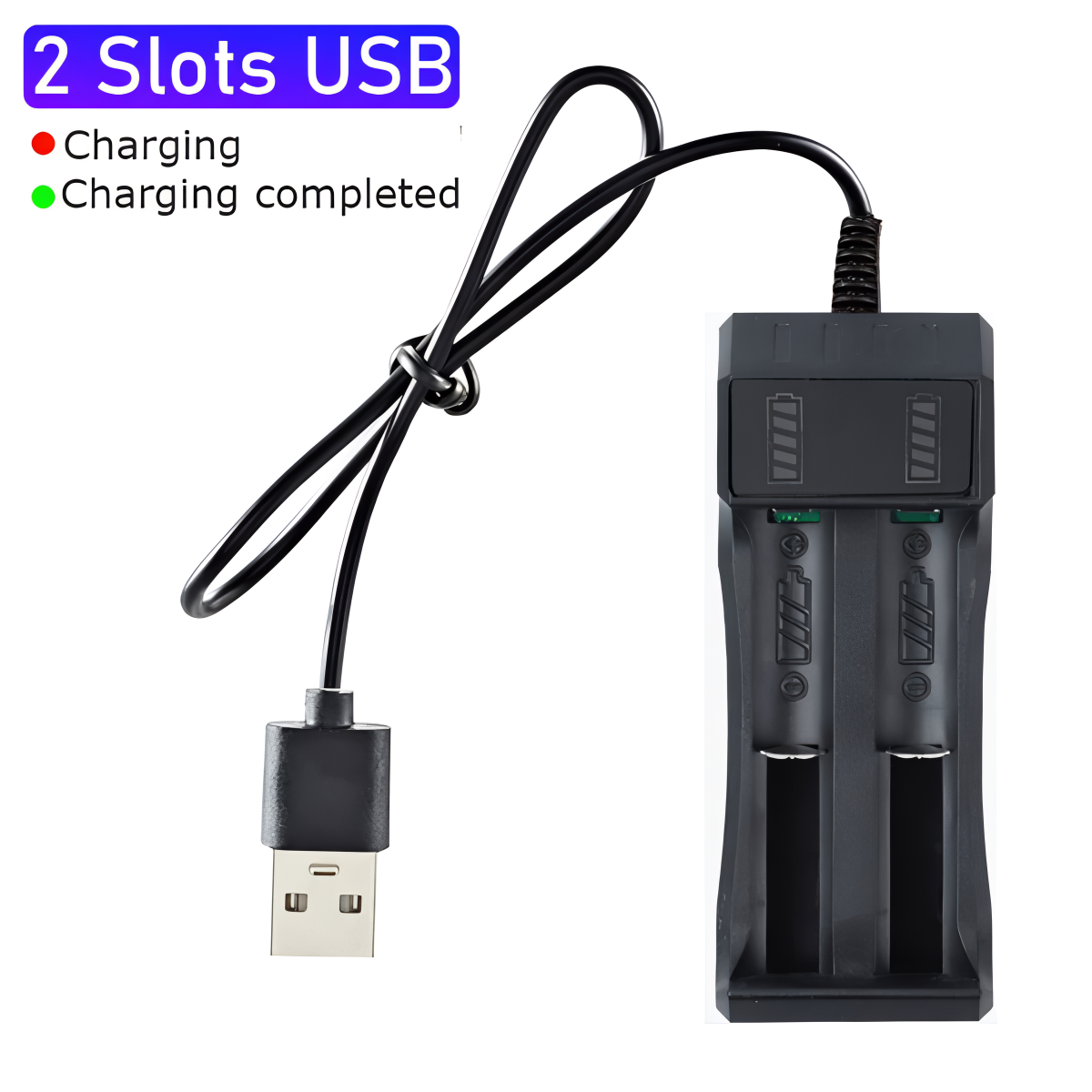 Universal USB 18650 Battery Charger – 1-4 Slot for 3.7V Li-ion Batteries Mobile Arcade Ltd