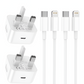 2 Pack iPhone Fast Charger Plug 20W USB C Adapter + 2M USB C Cable for iPhone