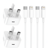 2 Pack iPhone Fast Charger Plug 20W USB C Adapter + 2M USB C Cable for iPhone