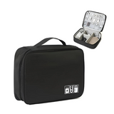 Lightweight Travel Cable & Electronics Organizer Bag, Waterproof Gadget Case, Black