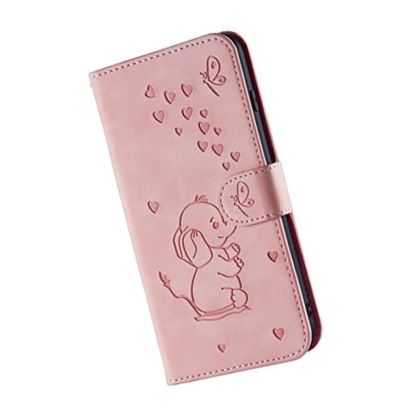 iPhone 8 Plus Wallet Case Pink Elephant Heart Flip Cover Stand Card Holder