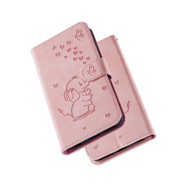 iPhone 8 Plus Wallet Case Pink Elephant Heart Flip Cover Stand Card Holder Mobile Arcade Ltd