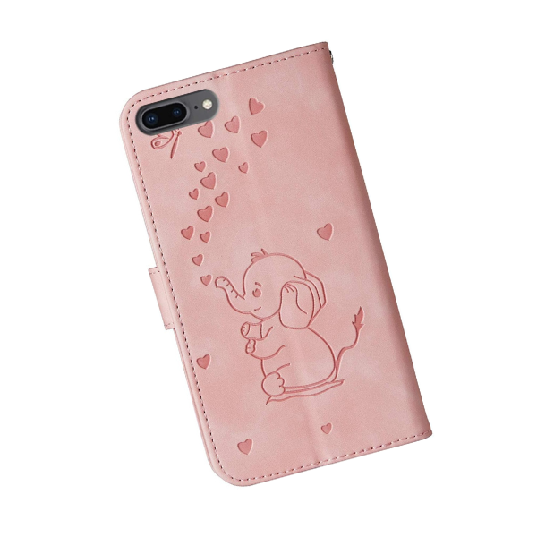 iPhone 8 Plus Wallet Case Pink Elephant Heart Flip Cover Stand Card Holder Mobile Arcade Ltd