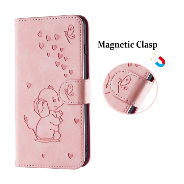 iPhone 8 Plus Wallet Case Pink Elephant Heart Flip Cover Stand Card Holder Mobile Arcade Ltd