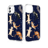 iPhone 12/12 Pro Case Space Cat Design Clear Shockproof Hybrid Bumper Cover