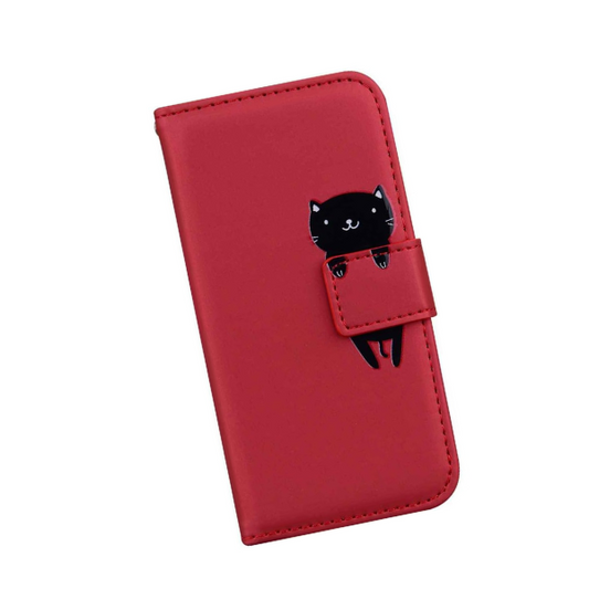 iPhone SE 2020 Wallet Case Red Cat Flip PU Leather Kickstand Card Holder Mobile Arcade Ltd