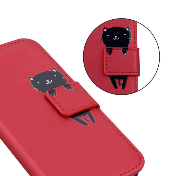 iPhone SE 2020 Wallet Case Red Cat Flip PU Leather Kickstand Card Holder Mobile Arcade Ltd