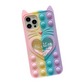 iPhone 11 Pop Case Cute Lucky Cat Bling Push Bubble Shockproof Soft Cover