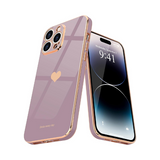 iPhone 14 Pro Case Lavender Heart Bling Cute Soft TPU Slim Bumper Cover