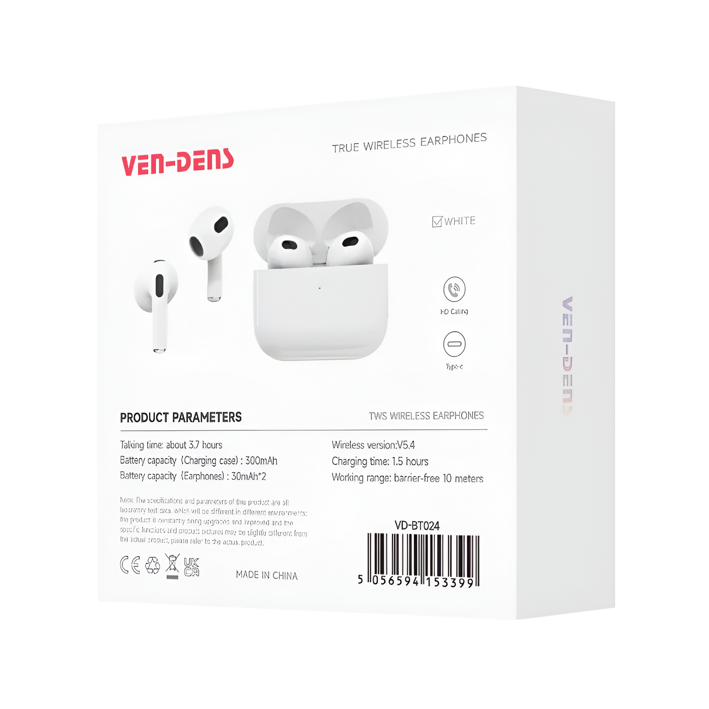Ven-Dens TWS Bluetooth 5.4 Earbuds – HiFi Stereo Wireless Earphones BT016 Mobile Arcade Ltd