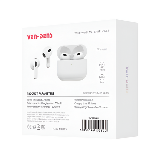 Ven-Dens TWS Bluetooth 5.4 Earbuds – HiFi Stereo Wireless Earphones BT016 Mobile Arcade Ltd