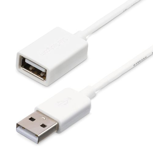 USB 2.0 Extension Cable 1M A Male to Female White Data Sync Charging Cord Mobile Arcade Ltd