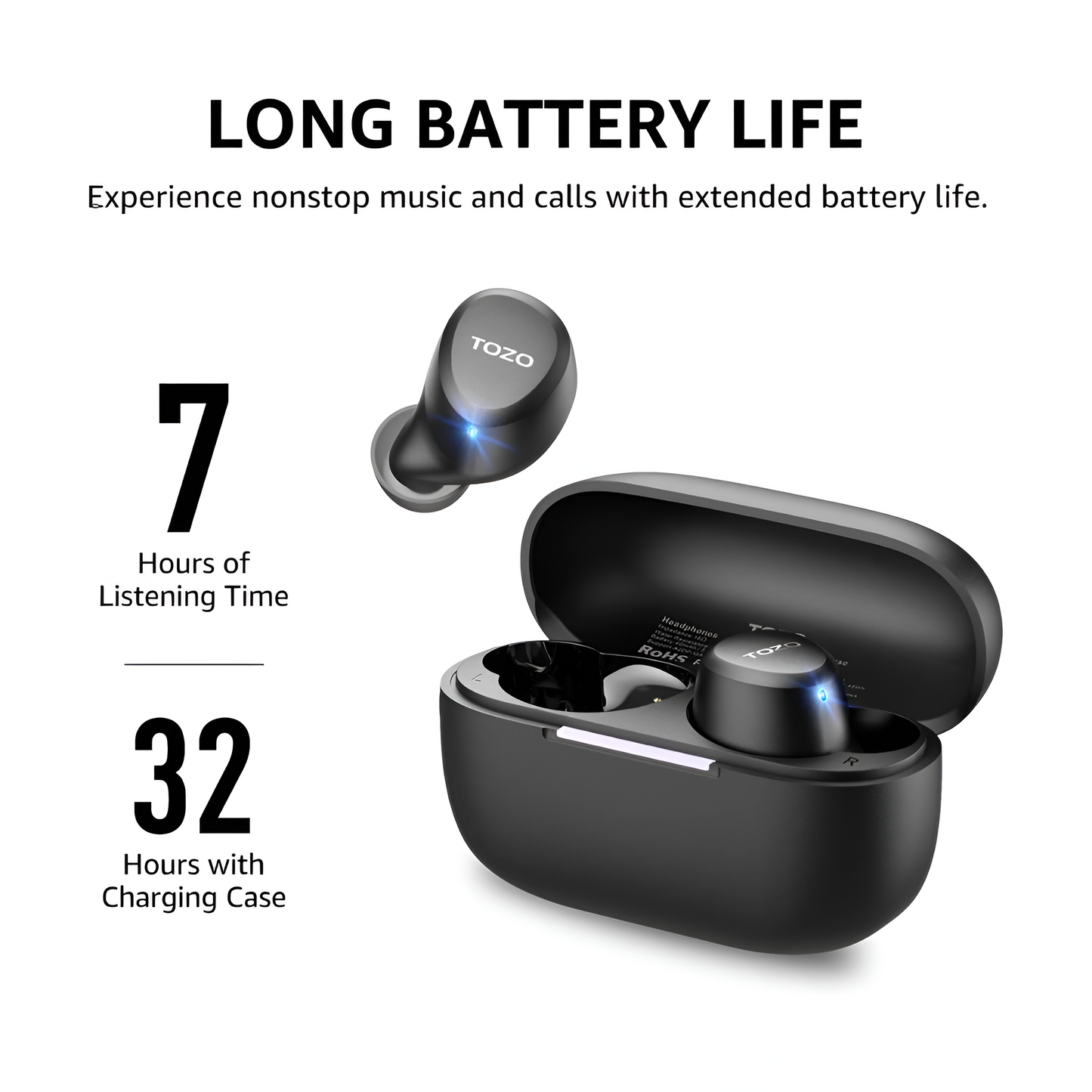A1 Bluetooth 5.3 Earbuds, Dual Mic, 32 EQ, Deep Bass, App Control, IPX5, Case Mobile Arcade Ltd
