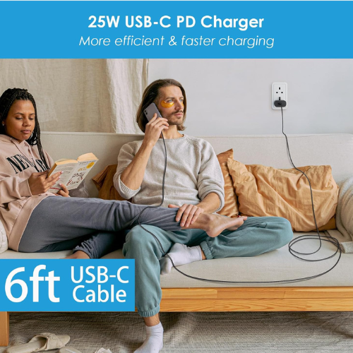 25W USB-C Fast Charger Plug with 1.8M Cable for Samsung Galaxy Mobile Arcade Ltd
