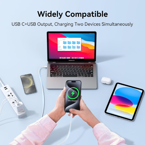 45W USB-C Fast Charger Dual Port with 1.8M USB-C Cable Mobile Arcade Ltd