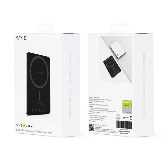 WYE 5000 MagCharge 15W Qi2 Wireless Portable Power Bank 20W PD Output Mobile Arcade Ltd