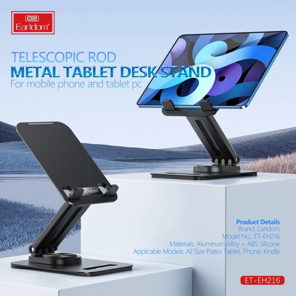 Earldom EH216 360° Rotation Metal Tablet Desk Stand Hands Free Viewing Mobile Arcade Ltd