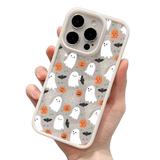 Cute Halloween Pumpkin Ghost Transparent Phone Case For iPhone 17 16 15 14 13