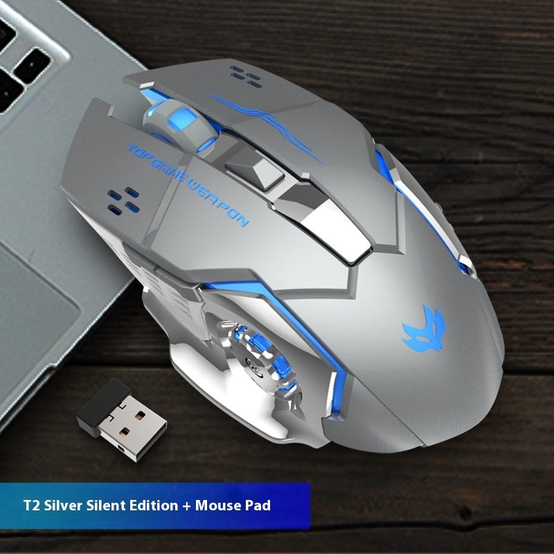 Wireless Charging Mouse Mute Luminous Machinery Mouse Mobile Arcade Ltd