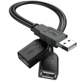 USB 2.0 A Male to Dual 2-Port USB Female Y Splitter Hub Power Extension Cable